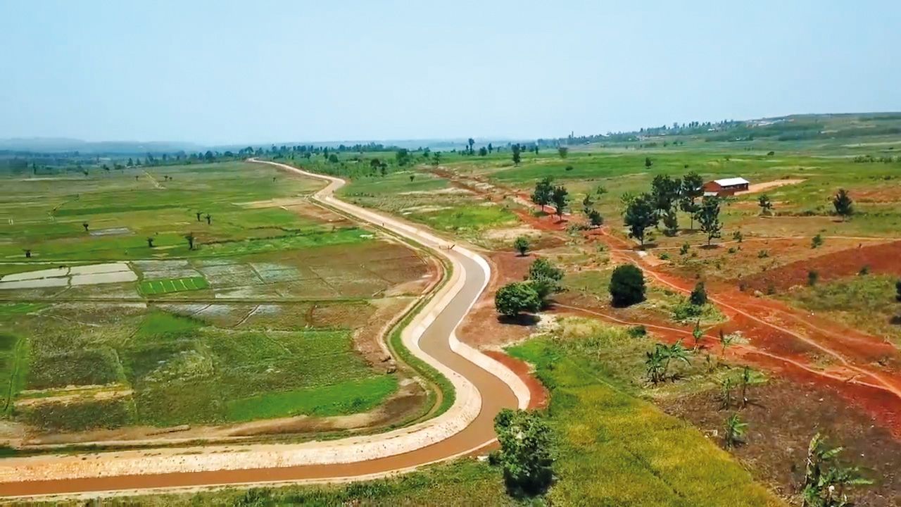 Aerial view on the Imbo valley in Burundi