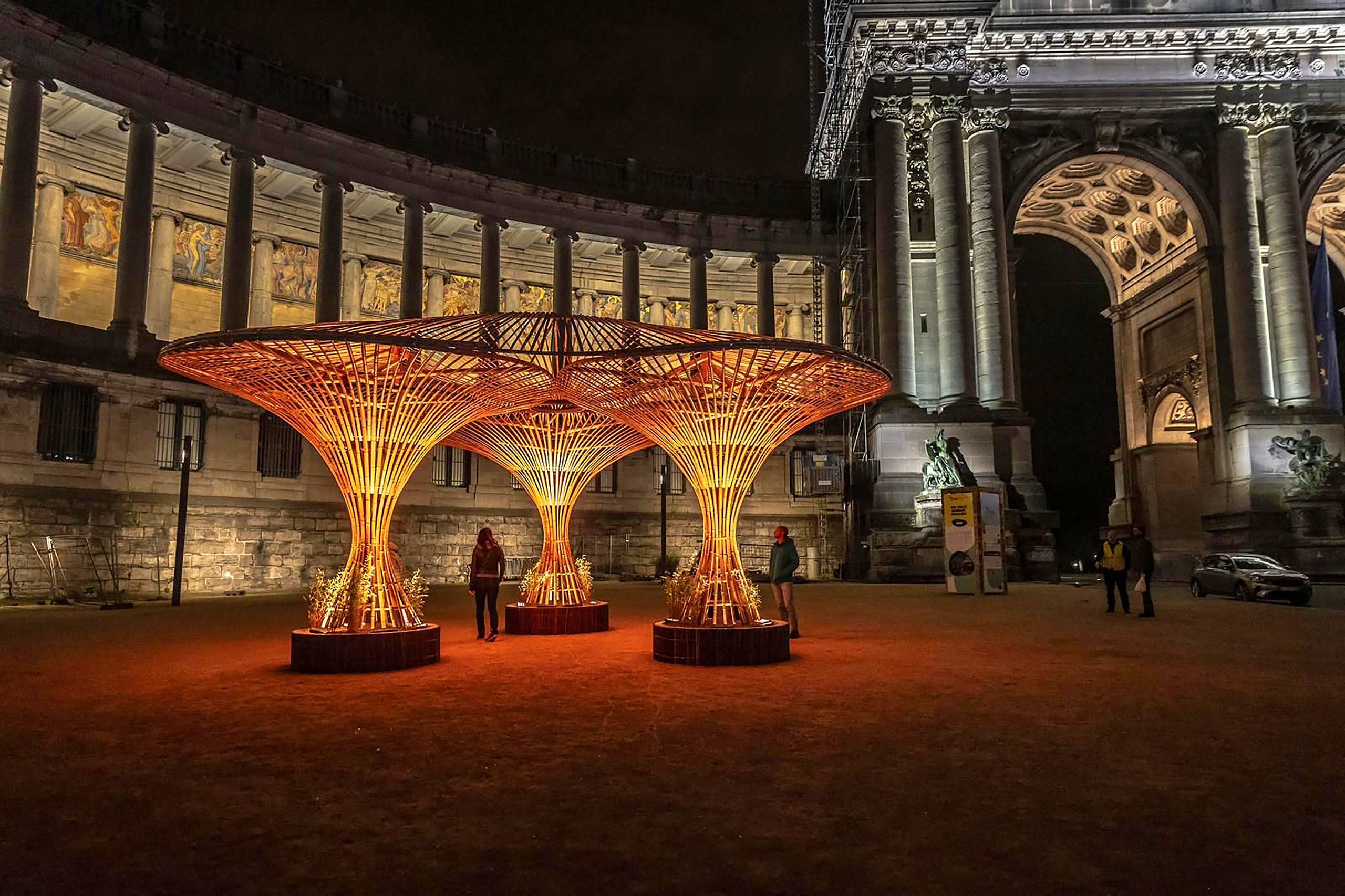 Sustainable bamboo pavilion at Parc du Cinquantenaire in Brussels