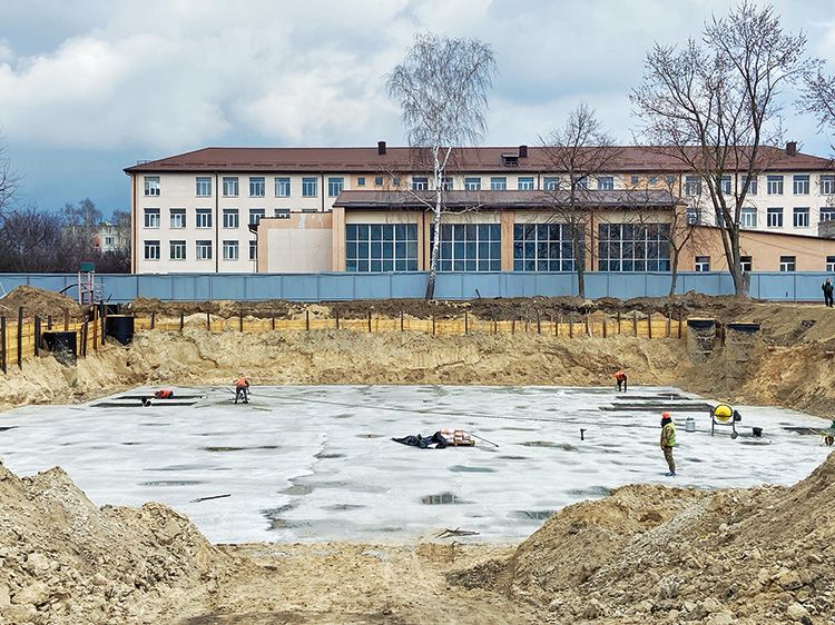 Aerial view of the historic monuments of Kyiv with the Independence Monument in the foreground